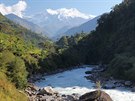 Z Pokhary jsou vidt nádherné vrcholky himálajských velikán.