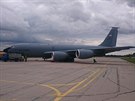 Létající tanker KC-135 Stratotanker na pardubickém letiti