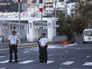 Posílené policejní hlídky u místa tragédie v Nice (15. ervence 2016)