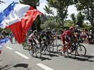 Momentka z 12. etapy Tour de France, která probíhala 14. ervence v Den dobytí...