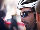 Fabian Cancellara odpovídá na otázky noviná ped startem 16. etapy, která...