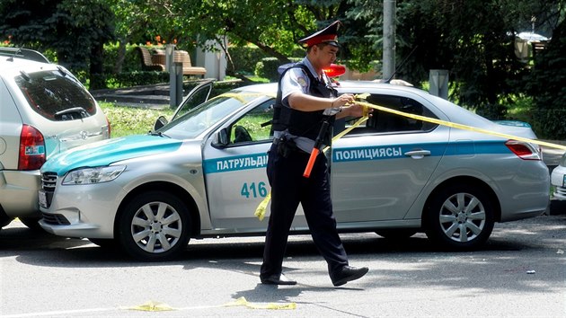 Pestelka v centru kazaskho msta Almaty (18. ervence 2016)