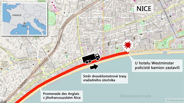 Teroristick tok v jihofrancouzskm Nice