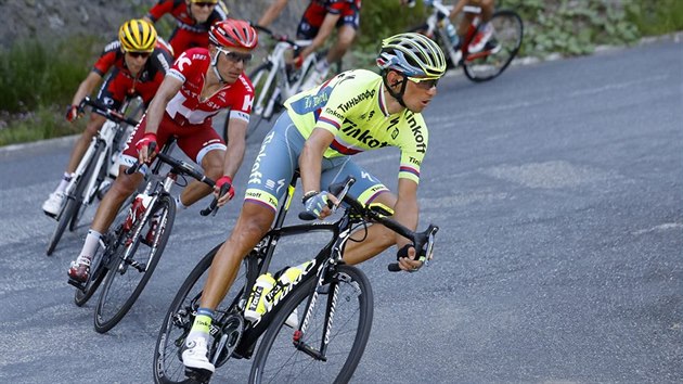 Roman Kreuziger bhem osm etapy Tour de France. Za nm Joaquim Rodrguez, Richie Porte a Tejay Van Garderen.