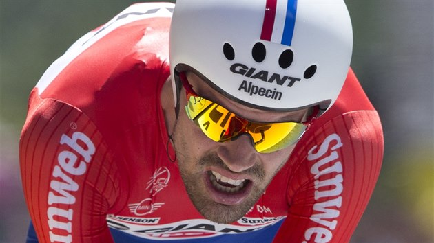 Tom Dumoulin bhem asovky ve tinct etap Tour de France.