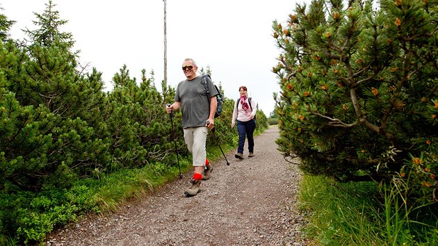 Turist v Krkonoch