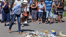 Místo na Anglické promenád v Nice, kde policie zastelila Mohameda Bouhlela...