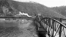 Natáčení amerického filmu Most u Remagenu v Davli v květnu 1968.