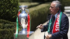 Portugalský prezident Marcelo Rebelo de Sousa pi projevu k fotbalistm,...