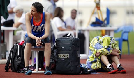 Ruské výkaky Marija Kuinová a Natalia  Aksjonovová na mítinku Ruského...