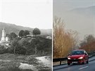 Pohled na Valtíov nedaleko Ústí nad Labem. Kolem roku 1905. Autorem snímku je...