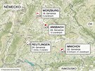 Mapa ervencových útok v Nmecku