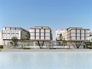 Vizualizace chystané stavby River Terrace Hotelu, který má vyrst na Hoejím...