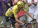 Podený Chris Froome bhem devatenácté etapy na Tour de France.