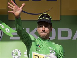 Peter Sagan zstv i po osmnct etap v zelenm trikotu.