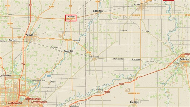 Pro experimentální jízdy proudového vlaku M-497 byla vybrána rovná trať mezi malými sídly Butler v Indianě a Stryker v Ohiu.