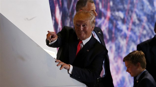 Donald Trump na sjezdu v Clevelandu oficiln pijal republiknskou nominaci na prezidenta USA (22. ervenec 2016)