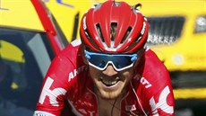 VÍTZNÝ ÚSMV. Ilnur Zakarin si jede pro triumf v sedmnácté etap Tour de...