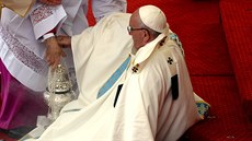 Pape Frantiek pi mi v Polsku upadl (28.7.2016)