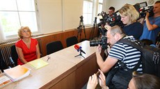 Vra Mareová u praského vrchního soudu. (26. ervence 2016)