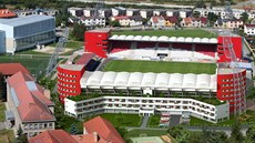 Takto by m�l podle vizualizace jihlavský fotbalový stadion vypadat. V nové...
