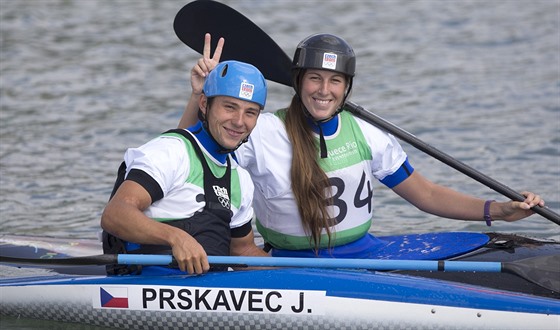 ÚSMV, PROSÍM. Jií Prskavec a Kateina Kudjová bhem tréninku v Riu