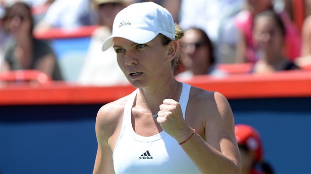 Simona Halepov a jej radost ve finle turnaje v Montrealu