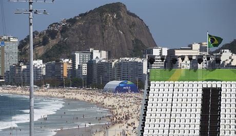 Pohled na Rio od kurt pro olympijsk plov volejbal