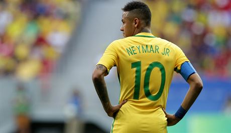 Brazilský útoník Neymar v utkání s Jihoafrickou republikou