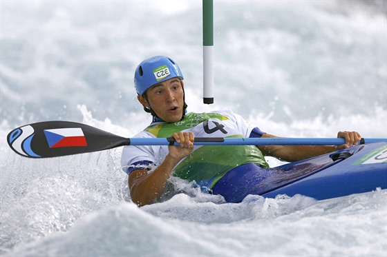 Kajak Ji Prskavec pi olympijsk jzd v kategorii K1. (7. srpna 2016)