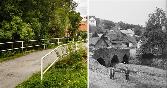 Stíbrná Skalice na aktuálním snímku a pravdpodobn v roce 1909