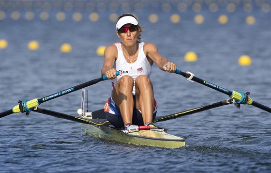 Skifaka Miroslava Topinková Knapková ve tvrtfinálové olympijské jízd. (9....