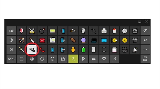 Nová ikonka pistole, kterou Microsoft pidal do aktualizace Windows 10