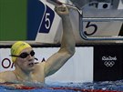 Australský plavec Mack Horton slaví zlato ze závodu na 400 metr volným...
