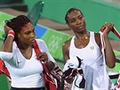 KONÍME. Sestry Serena (vlevo) a Venus Williamsovy v Riu zlato z Londýna...