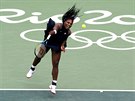 Americká tenistka Serena Williamsová v olympijském utkání s Australankou Darjou...
