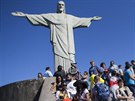 TURISTICKÁ ATRAKCE. Slavná socha Krista Spasitele v Riu de Janeiro.
