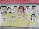 SVÉRÁZNÁ VÝZDOBA. Rocinha, to jsou i vudypítomná graffiti, tohle znázoruje...