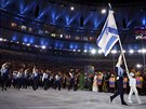 Výprava Izraele slavnostn nastupuje na zahajovacím ceremoniálu olympijských...
