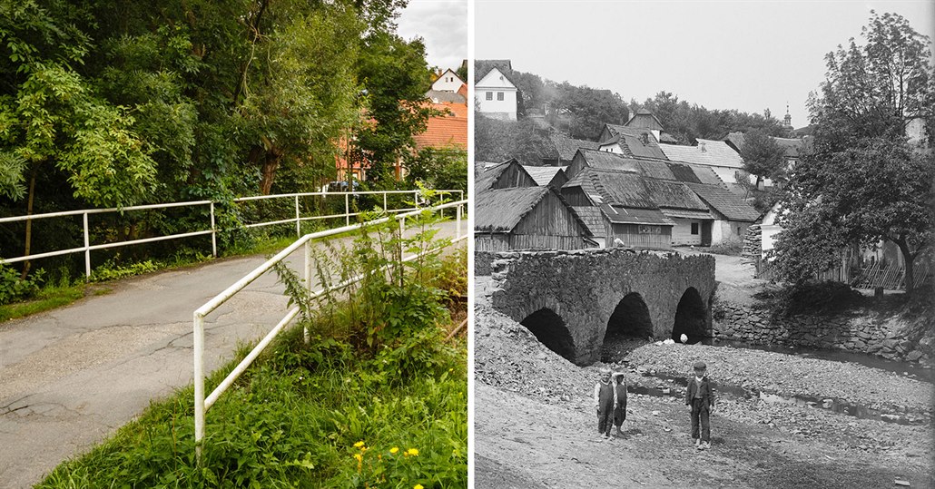 St�íbrná Skalice na aktuálním snímku a pravd�podobn� v roce 1909
