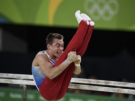 esk gymnasta David Jessen v nespn kvalifikaci na olympijskch hrch v Riu...