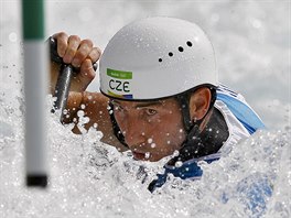 esk vodn slalom Vtzslav Gebas v olympijskm zvod kano C1. (7. srpna...