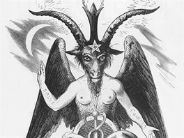 Symbolem satanist je Bafomet, modla s hlavou kozla, lidskm tlem a...