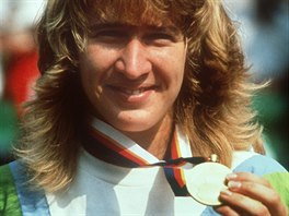 Steffi Grafov slav triumf na olympid v Soulu.