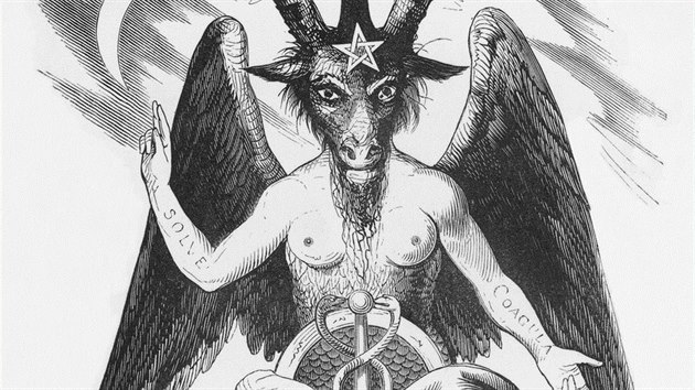 Symbolem satanist je Bafomet, modla s hlavou kozla, lidskm tlem a roztpenmi kopyty.