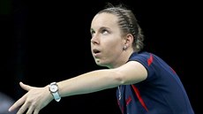 Česká stolní tenistka Iveta Vacenovská (na snímku) smetla v prvním kole...