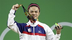Hsu Šu-čching z Tchaj-wanu vyhrála olympijskou soutěž vzpěraček v kategorii do...