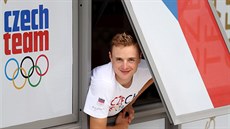 TADY JSME TE DOMA. Cyklista Petr Vako v eském zázemí olympijské vesnice.