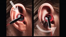 Twistlock technologie uchycení sluchátek od Yurbuds.