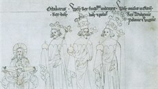 Grafika znázorňující poslední Přemyslovce včetně Václava III., který má na...